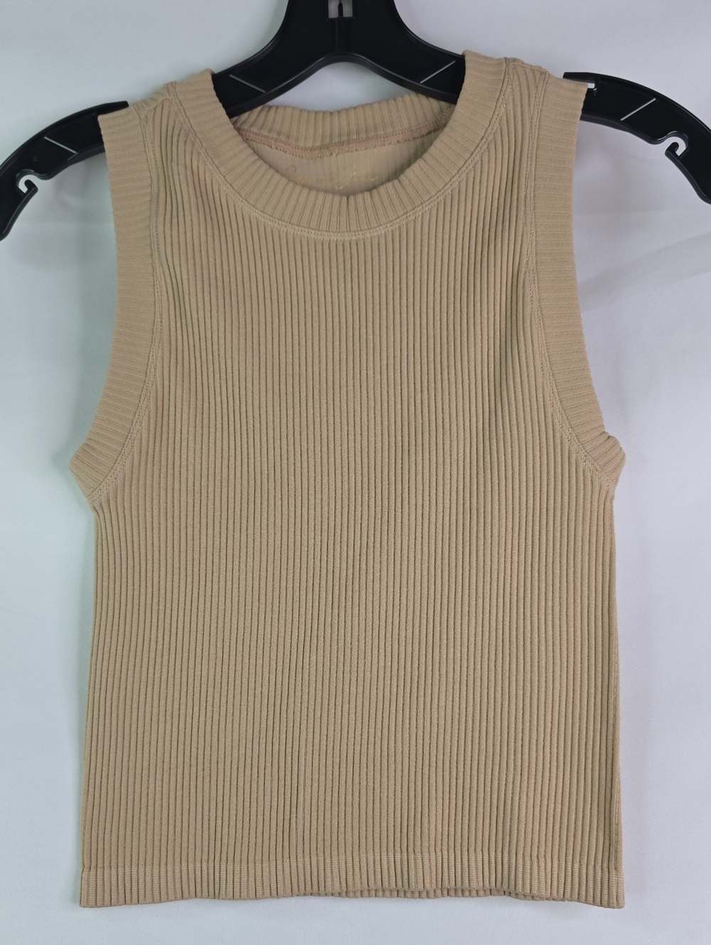 Gypsy & Jade Size S / M Sleeveless Ribbed Tank Top Brown Beige Nude Blouse